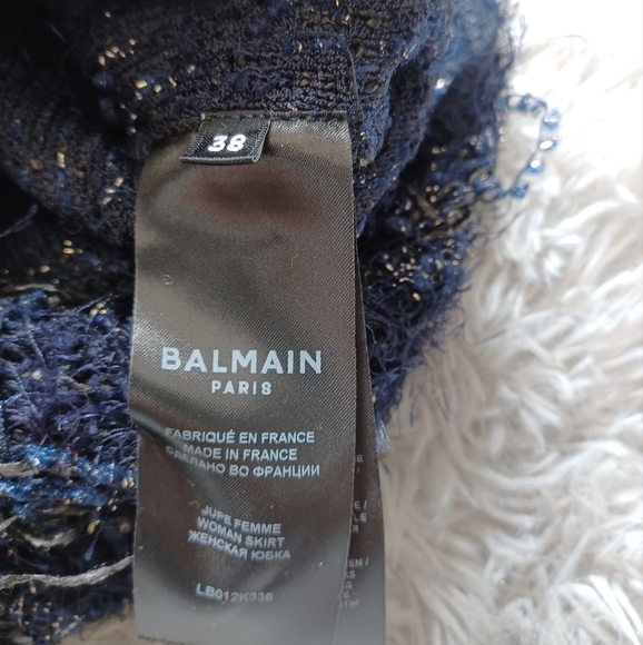 BALMAIN high-waist Wool Skirt NWT - Picture 13 of 14